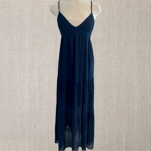 Dynamite Chiffon Navy Maxi Spaghetti Strap Dress